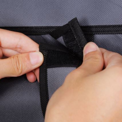 Szafa tekstylna z półkami i drążkiem na ubrania MATIS 110x175 cm szara