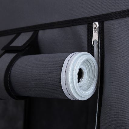 Szafa tekstylna z półkami i drążkiem na ubrania MATIS 110x175 cm szara