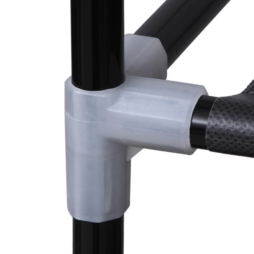 Szafa tekstylna z półkami i drążkiem na ubrania MATIS 150x175 cm czarna