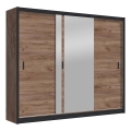 Szafa ubraniowa z lustrem SABRINA 250x215 cm dąb craft