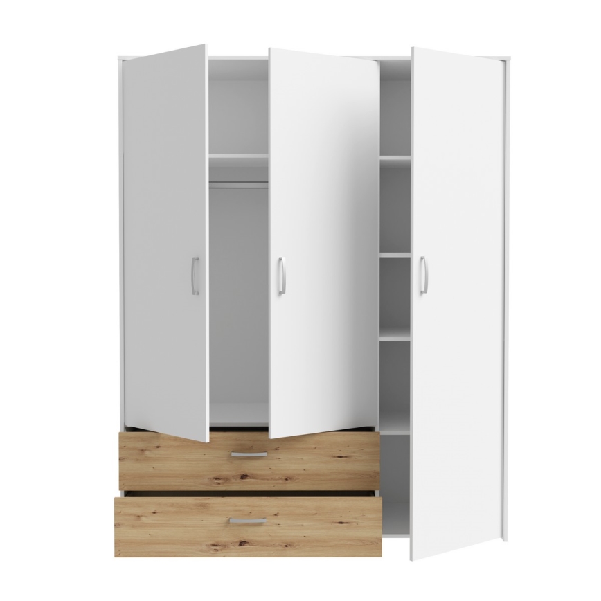 Szafa URO 152x190 cm dąb artisan/biały