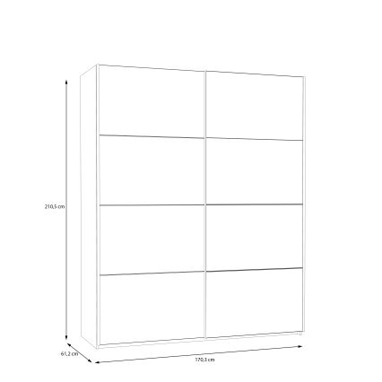 Szafa z lustrem KARO 170x210 cm biała