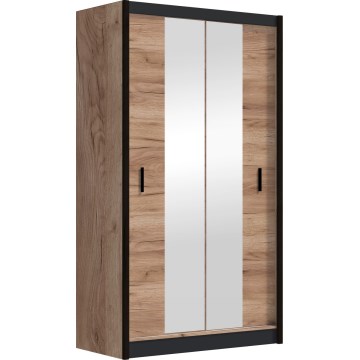 Szafa z lustrem MIRO 120x215 cm dąb craft/czarny
