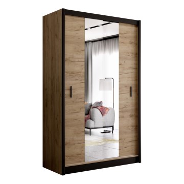 Szafa z lustrem MIRO 150x215 cm dąb craft/czarny