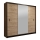 Szafa z lustrem MIRO 203x215 cm dąb craft/czarny