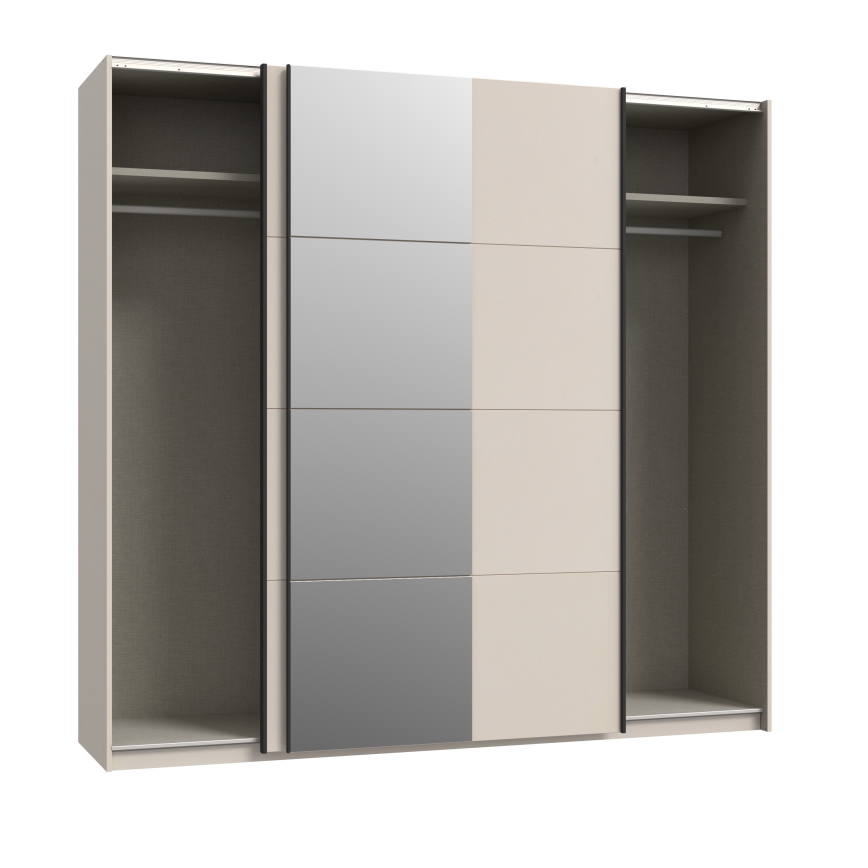 Szafa z lustrem ODEN 220x210 cm beżowa
