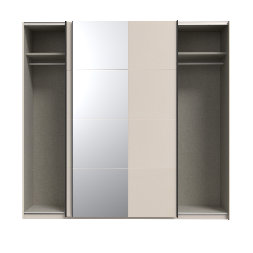 Szafa z lustrem ODEN 220x210 cm beżowa