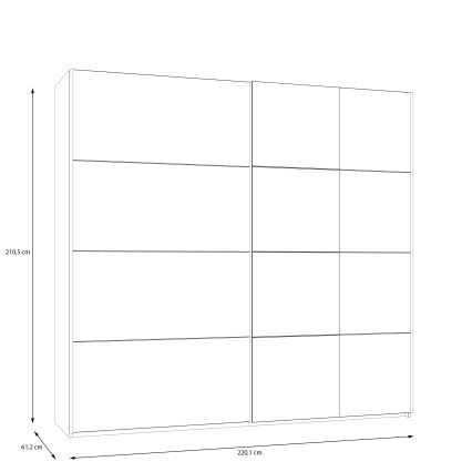 Szafa z lustrem ODEN 220x210 cm beżowa