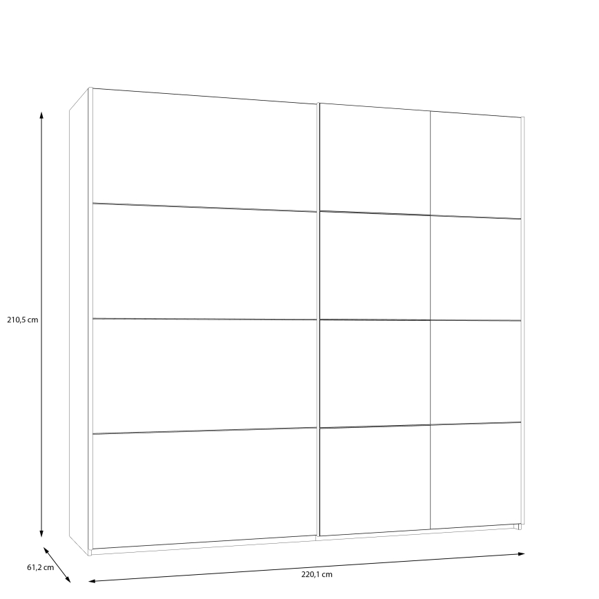 Szafa z lustrem ODEN 220x210 cm beżowa