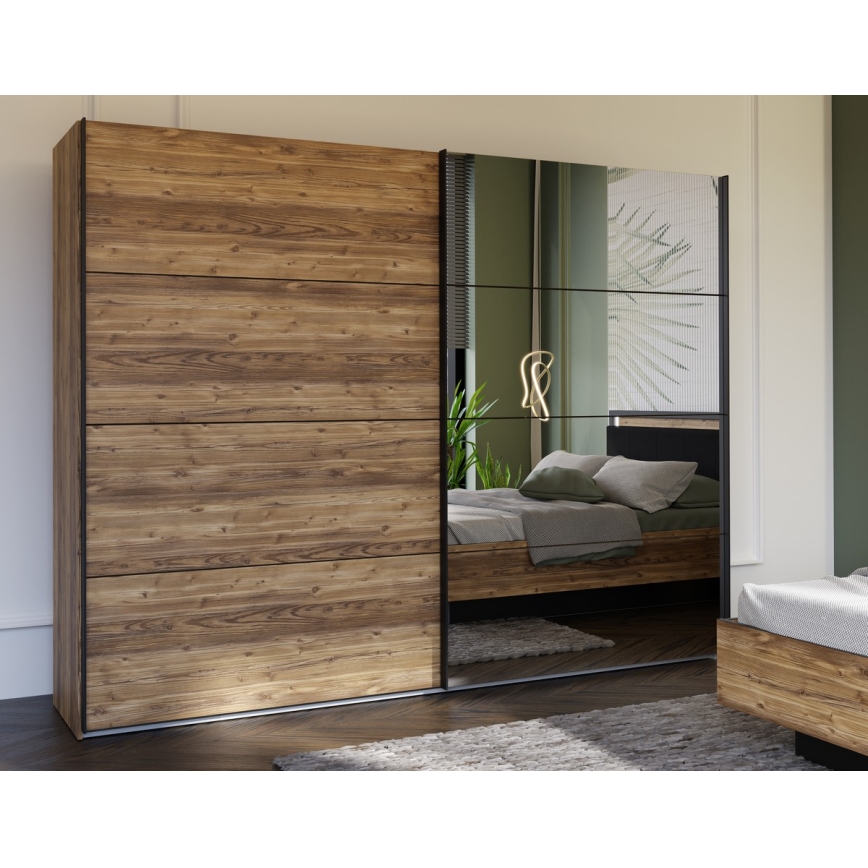 Szafa z lustrem OREN 270x210 cm dąb Artisan