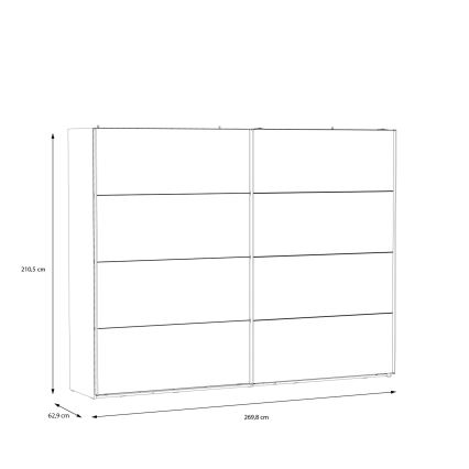 Szafa z lustrem OREN 270x210 cm dąb Artisan