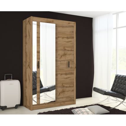 Szafa ubraniowa z lustrem SABRINA 120x215 cm dąb woltan