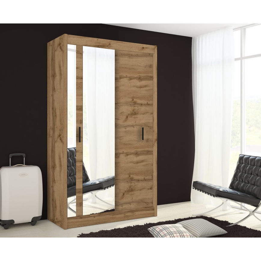 Szafa ubraniowa z lustrem SABRINA 120x215 cm dąb woltan