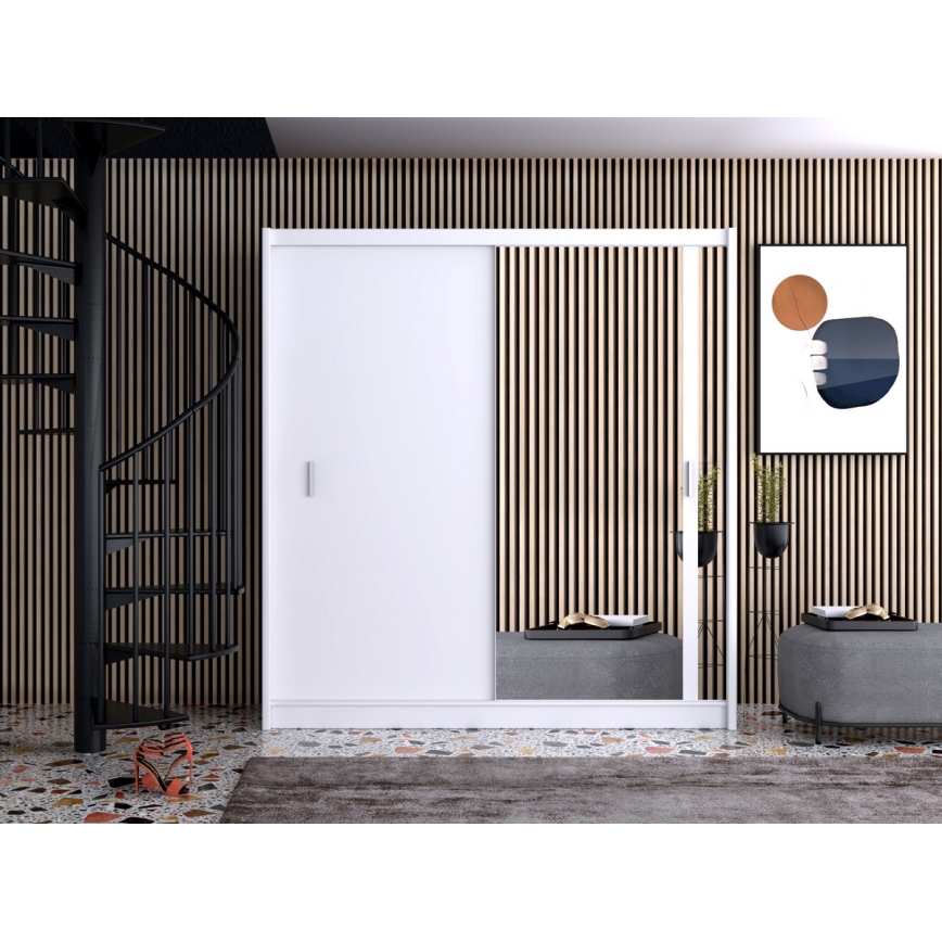 Szafa z lustrem SABRINA 203x215 cm biała