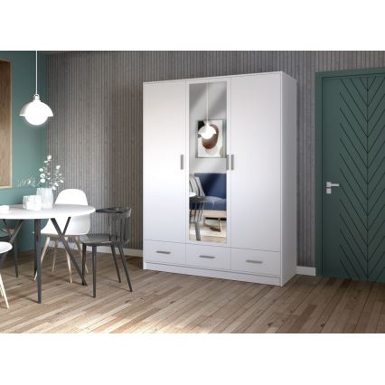 Szafa z lustrem SANNA 150x215 cm biały