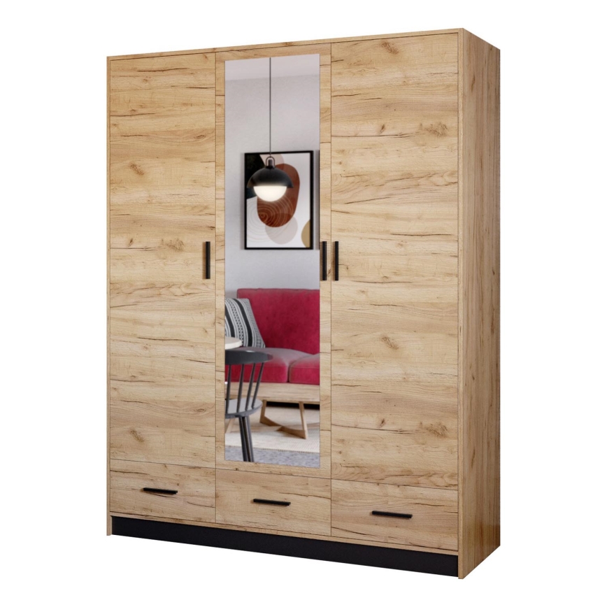 Szafa z lustrem SANNA 150x215 cm dąb craft