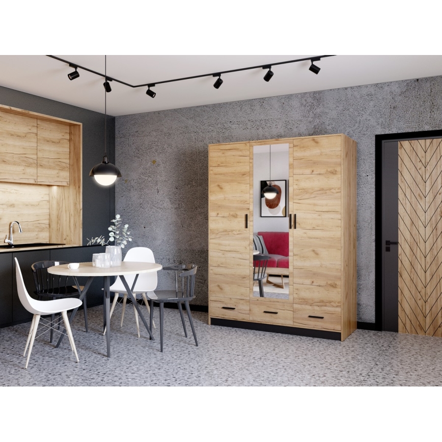 Szafa z lustrem SANNA 150x215 cm dąb craft