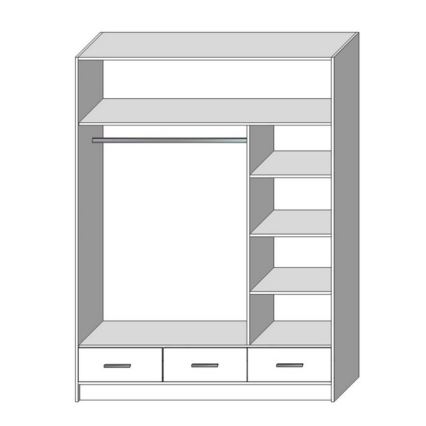 Szafa z lustrem SANNA 150x215 cm dąb craft