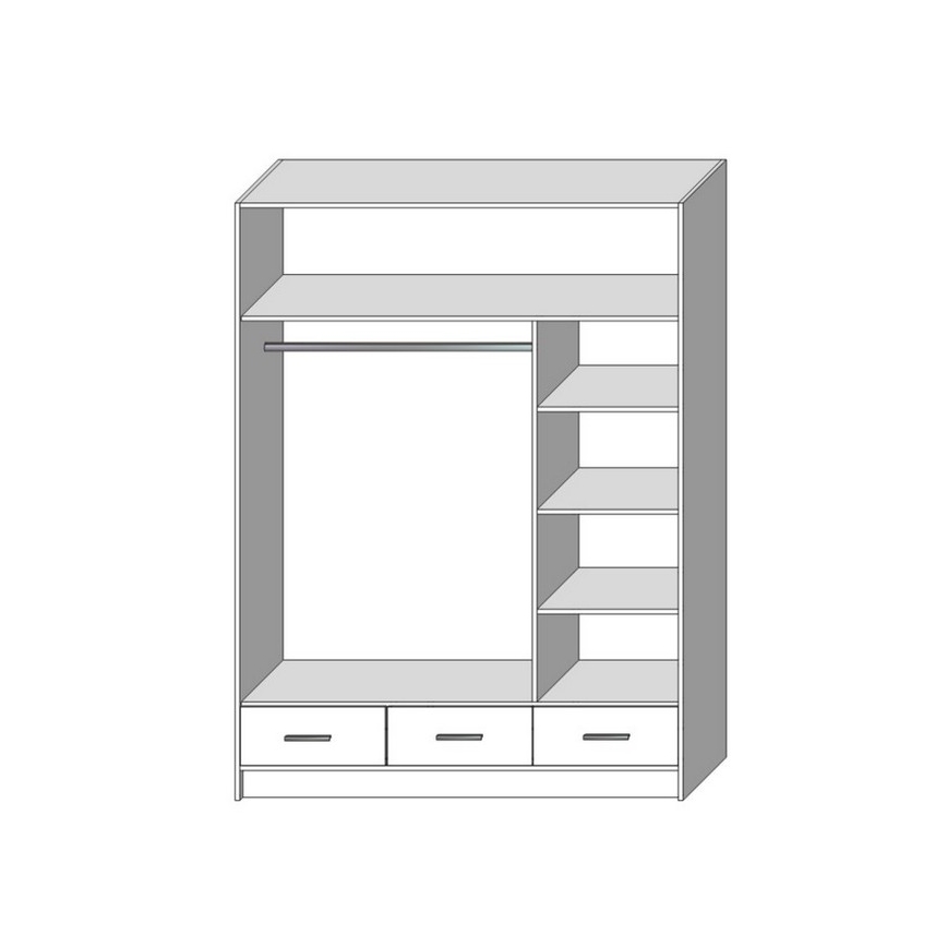Szafa z lustrem SANNA 150x215 cm dąb craft