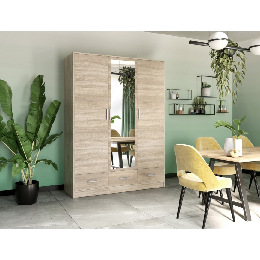 Szafa z lustrem SANNA 150x215 cm dąb sonoma