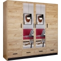 Szafa z lustrem SANNA 200x215 cm dąb craft