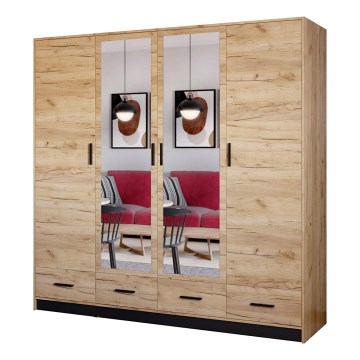 Szafa z lustrem SANNA 200x215 cm dąb craft