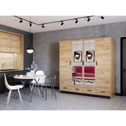 Szafa z lustrem SANNA 200x215 cm dąb craft