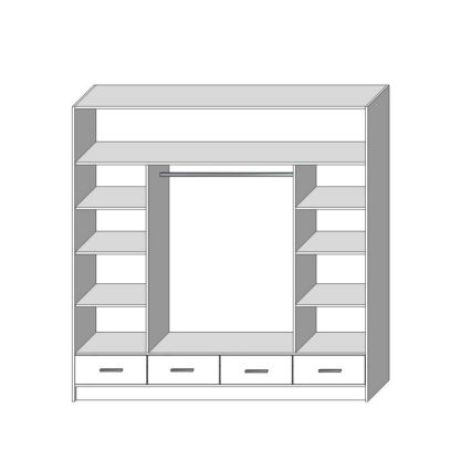 Szafa z lustrem SANNA 200x215 cm dąb craft