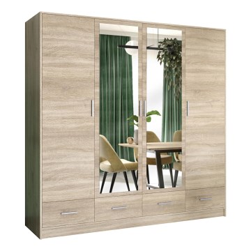 Szafa z lustrem SANNA 200x215 cm dąb sonoma