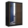 Szafa z lustrem SANTINO 150x215 cm czarna/dąb craft