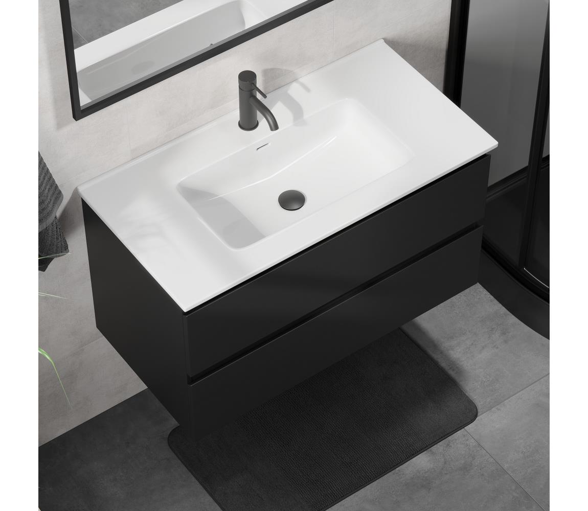 Szafka łazienkowa z umywalką KENWOOD 91 cm czarna/biała