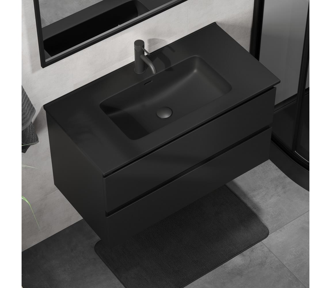 Szafka łazienkowa z umywalką KENWOOD 91 cm czarna
