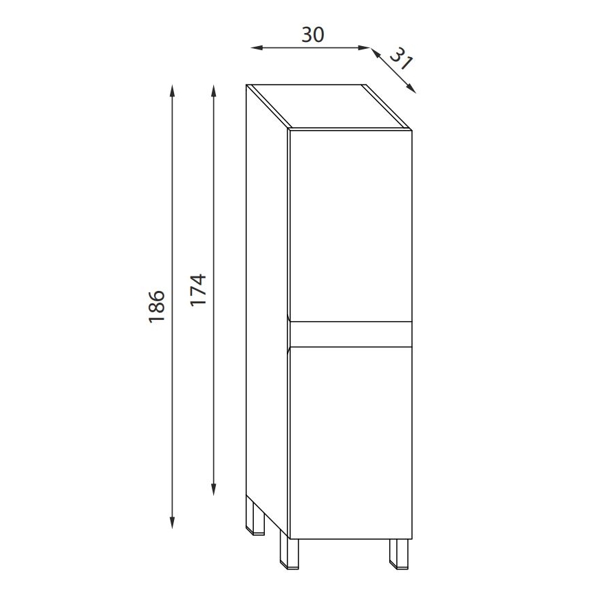 Szafka łazienkowa KENWOOD 186 cm, czarna
