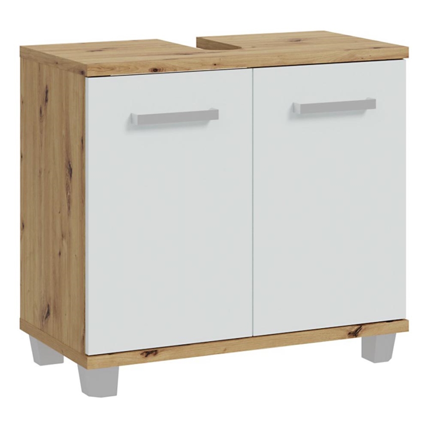 Szafka łazienkowa VENOM biała/dąb artisan