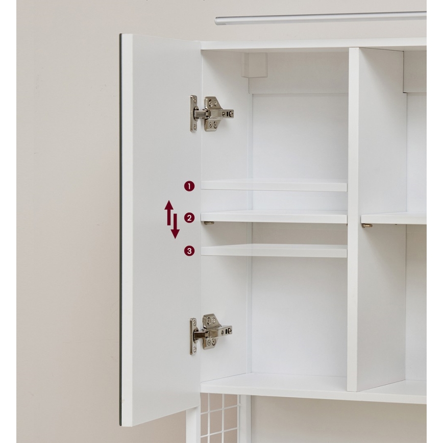 Szafka łazienkowa z lustrem LED SKY 70x70x16 cm 230V biała