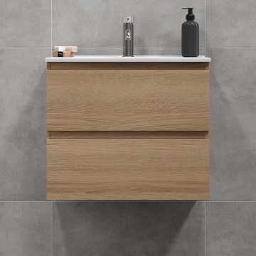 Szafka łazienkowa z umywalką CONOR 61 cm dąb