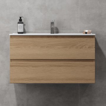 Szafka łazienkowa z umywalką HENRY 91 cm dąb