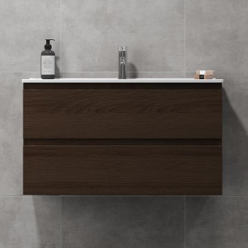 Szafka łazienkowa z umywalką HENRY 91 cm orzech