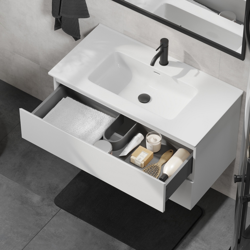 Szafka łazienkowa z umywalką KENWOOD 91 cm biała