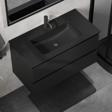 Szafka łazienkowa z umywalką KENWOOD 91 cm czarna