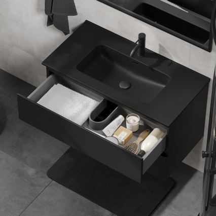 Szafka łazienkowa z umywalką KENWOOD 91 cm czarna