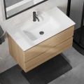 Szafka łazienkowa z umywalką KENWOOD 91 cm, dąb/biały