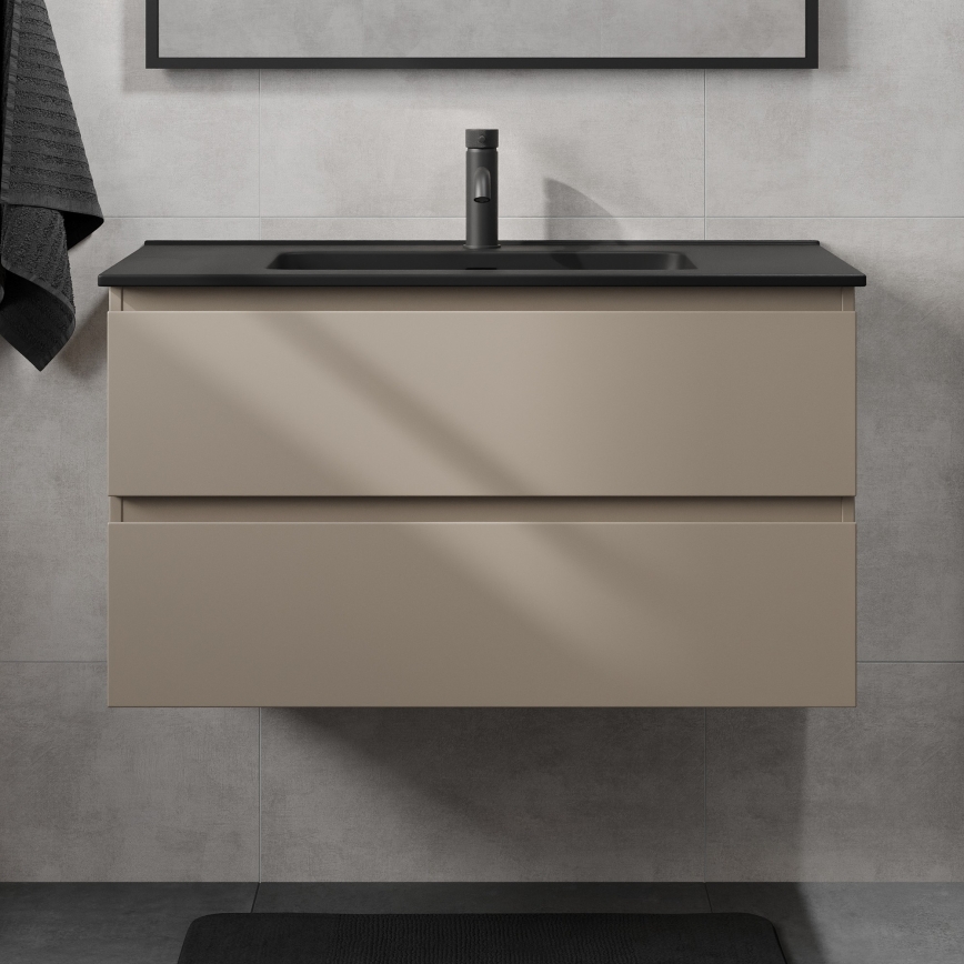Szafka łazienkowa z umywalką KENWOOD 91 cm Marakesh/czarna