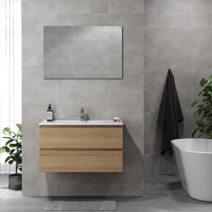 Szafka łazienkowa z umywalką KENWOOD 91x50x45 cm dąb