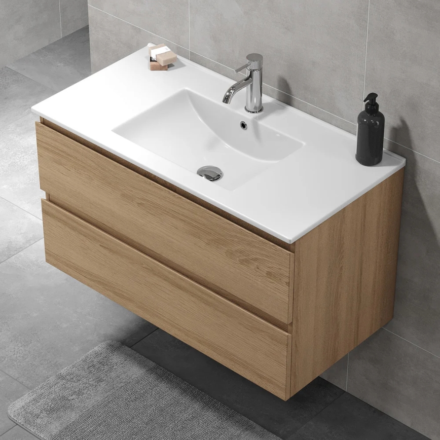 Szafka łazienkowa z umywalką KENWOOD 91x50x45 cm dąb