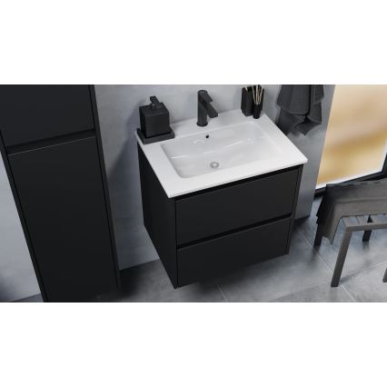 Szafka łazienkowa z umywalką MOLDE 60x55x46 cm czarna