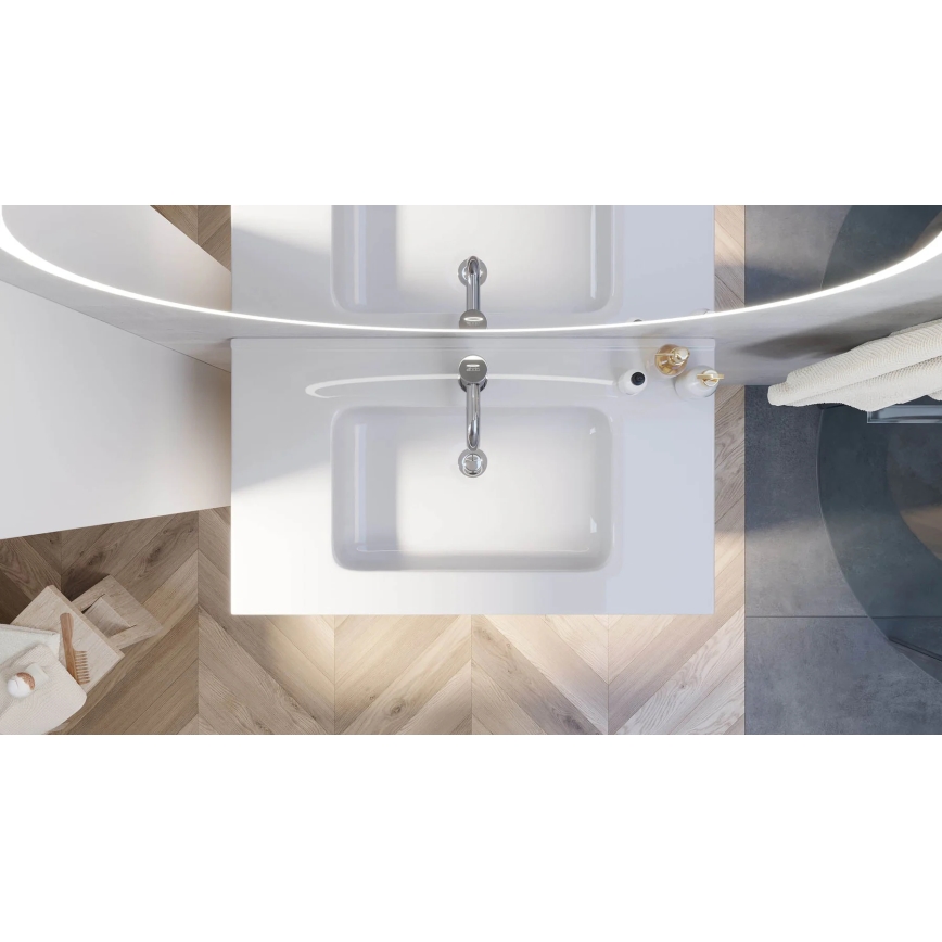 Szafka łazienkowa z umywalką MOLDE 80 cm biała