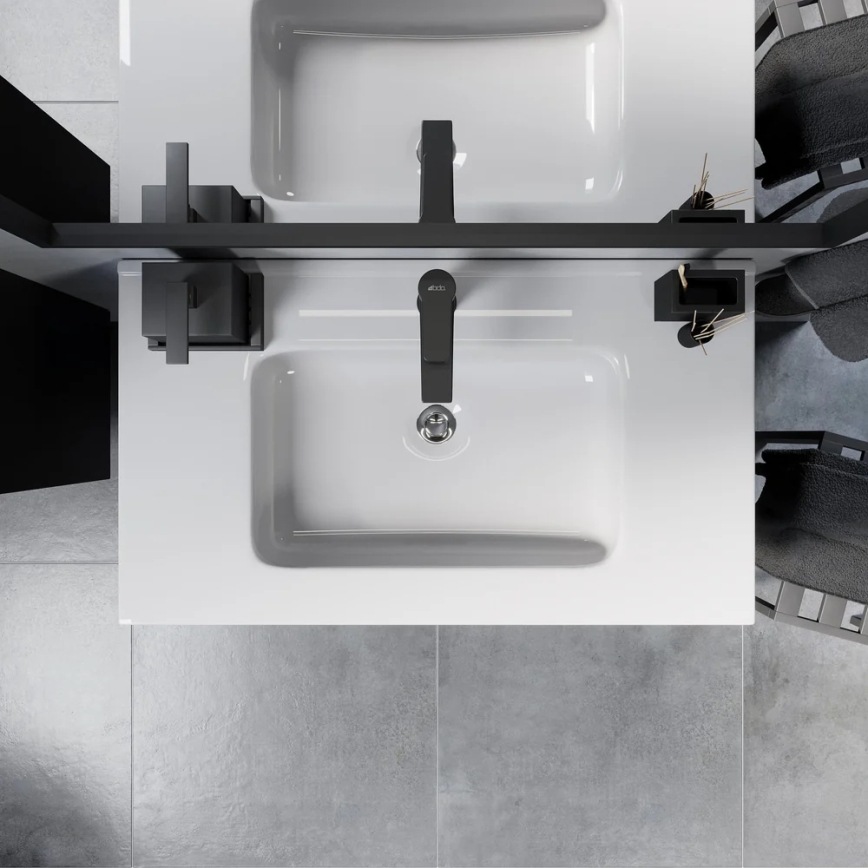 Szafka łazienkowa z umywalką MOLDE 80 cm czarna