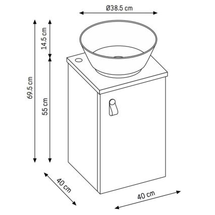 Szafka łazienkowa z umywalką TAARNHOLM czarna