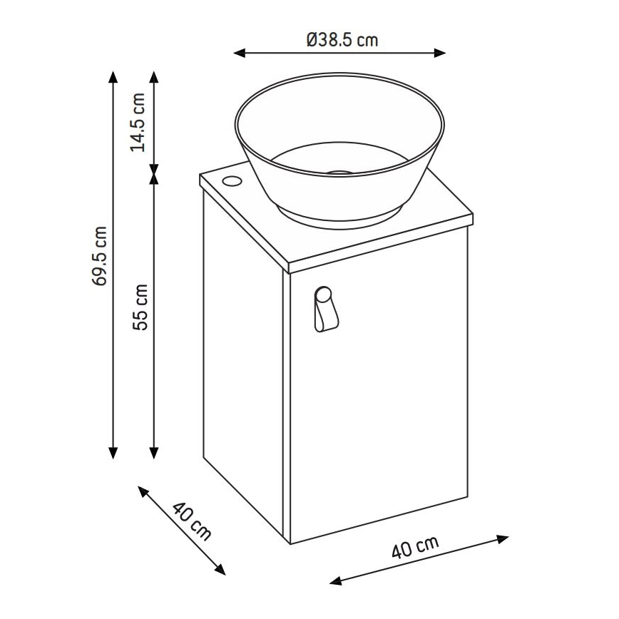 Szafka łazienkowa z umywalką TAARNHOLM czarna